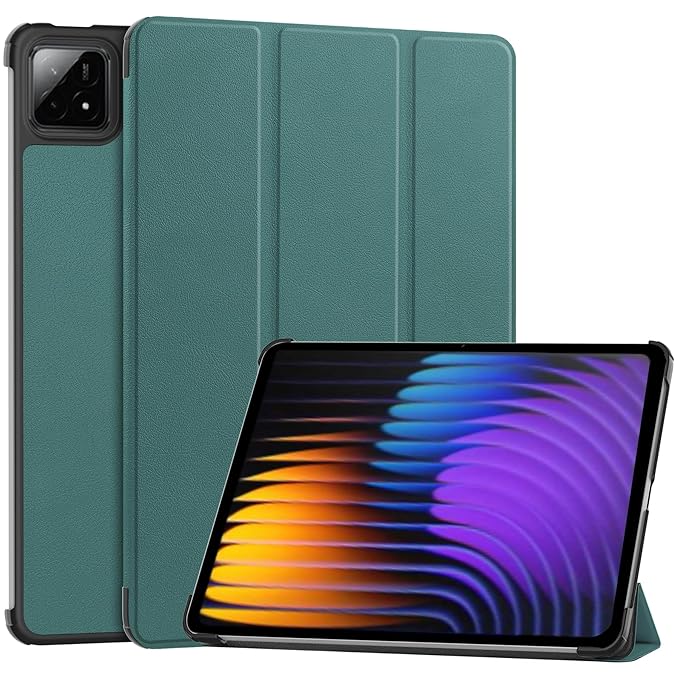 ProElite Cover for Xiaomi Mi Pad 7/7 Pro 11.2 inch Cover Case, Trifold Flip Case for Xiaomi Mi Pad 7/7 Pro 11.2 inch, Support Auto Sleep Wake, Dark Green