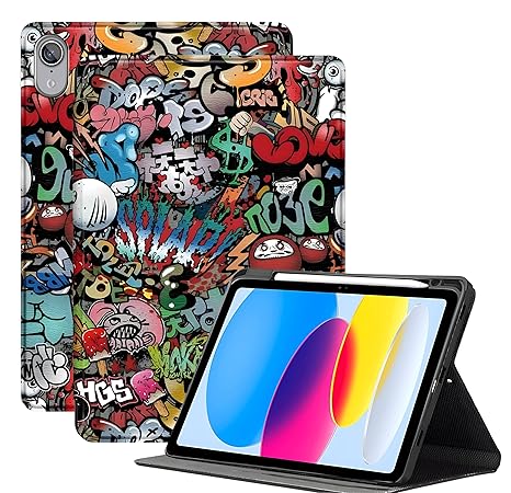 ProElite Book Cover Case for Apple iPad (A16) 11th/10th Generation (2025/2022) Cover, Smart Flip Case Book Cover for Apple iPad 11th/10th 2025/2022 Generation with Pencil Holder, Hippy