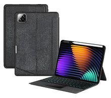 Load image into Gallery viewer, ProElite Wireless Bluetooth TouchPad Keyboard Case for Mi Pad 7/7 Pro 11.2 inch, Magnetic Detachable Wireless Bluetooth TouchPad Keyboard Built-in 7-Colors Backlit with Pen Holder, Black
