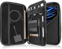 Load image into Gallery viewer, ProElite Hard Shell Tablet Sleeve Case 12&quot; to 13&quot; Tablets for Galaxy Tab S7+/S8+/S9+/S7 FE, Apple iPad Pro 12.9, Lenovo Tab P12, Microsoft Surface Pro 4/5/6/7/8/9, with Accessories Compartment, Black
