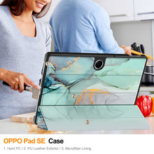 Load image into Gallery viewer, ProElite Case Cover for Oppo Pad SE 11 inch Case, Slim Trifold Flip case Cover for Oppo Pad SE 11 inch Case Tablet [Auto Sleep Wake Feature], Marble Green
