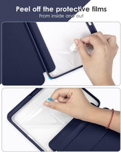 Load image into Gallery viewer, ProElite Case Cover for Apple iPad Air 13 inch M3/M2 2025/2024 Cover, Transparent Smart Flip Cover for iPad Air 13 inch M3/M2 2025/2024 with Pencil Holder, Dark Blue
