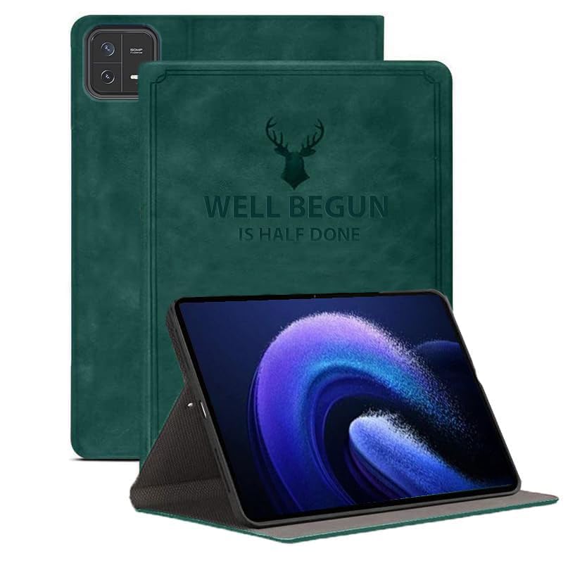 ProElite Smart Multi Angle Deer Flip case Cover for Xiaomi Mi Pad 6 11 inch [Auto Sleep Wake Function], Green