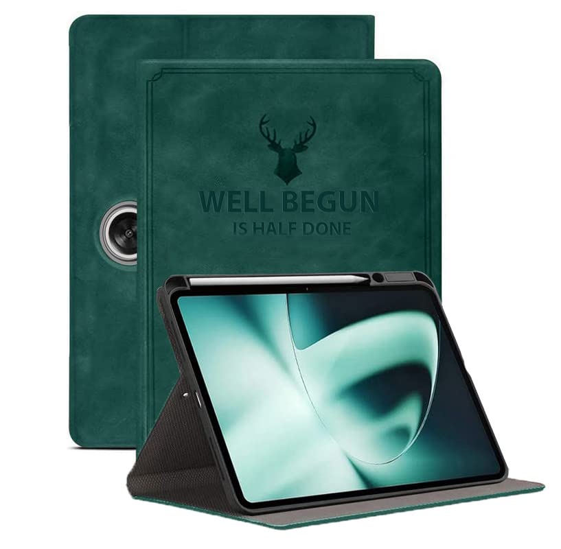 ProElite Deer Flip case Cover for OnePlus Pad 11.6 inch Tablet with Pen Holder, Dark Green
