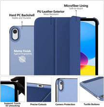 Load image into Gallery viewer, ProElite Cover for Apple iPad (A16) 11th/10th Generation (2025/2022) Cover Case, Transparent Smart case for iPad 11th/10th Gen 2025/2022 (Supports Auto Sleep Wake) with Stylus Pen, Navy
