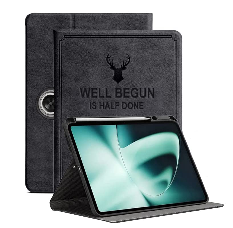 ProElite Deer Flip case Cover for OnePlus Pad 11.6 inch Tablet with Pen Holder, Black