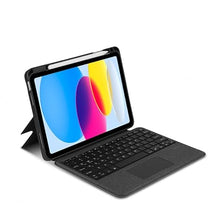 Load image into Gallery viewer, {Refurbished}ProElite Wireless Bluetooth TouchPad Keyboard Case for iPad (A16) 11th/10th Gen 2025/2022, Magnetic Detachable Wireless Bluetooth TouchPad Keyboard Built-in 7-Colors Backlit with Pencil Holder, Black
