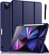 Load image into Gallery viewer, ProElite Pencil Case for iPad Air 11 M4/M3/M2 2026/2025/2024, Pro 11 4th/3rd Gen 2022/2021 &amp; Air 5th/4th Gen 10.9", Auto Sleep/Wake Cover with Pencil Holder [Soft Flexible Case with Stylus] Dark Blue
