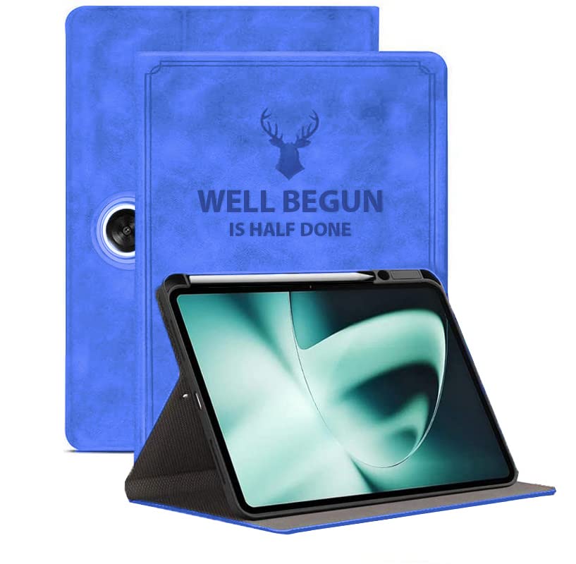 ProElite Deer Flip case Cover for OnePlus Pad 11.6 inch Tablet with Pen Holder, Dark Blue