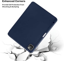 Load image into Gallery viewer, ProElite Pencil Case for iPad Air 11 M4/M3/M2 2026/2025/2024, Pro 11 4th/3rd Gen 2022/2021 &amp; Air 5th/4th Gen 10.9", Auto Sleep/Wake Cover with Pencil Holder [Soft Flexible Case with Stylus] Dark Blue
