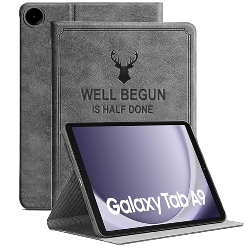 ProElite Cover for Samsung Galaxy Tab A9 8.7 inch, Deer Flip case Cover for Samsung Galaxy Tab A9 8.7 inch, Grey