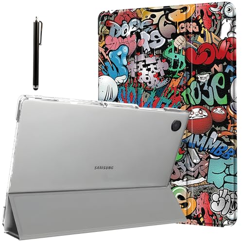 ProElite Cover for Samsung Galaxy Tab A9 8.7 inch Case Cover, Smart Flip Case Cover for Samsung Galaxy Tab A9 8.7 inch Translucent Back with Stylus Pen, Hippy
