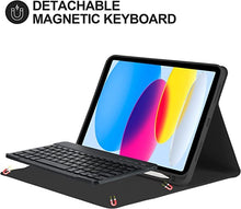 Load image into Gallery viewer, {Refurbished} ProElite Detachable Wireless Bluetooth Keyboard case Cover for Apple iPad 10th Gen with Pencil Holder, Dark Blue
