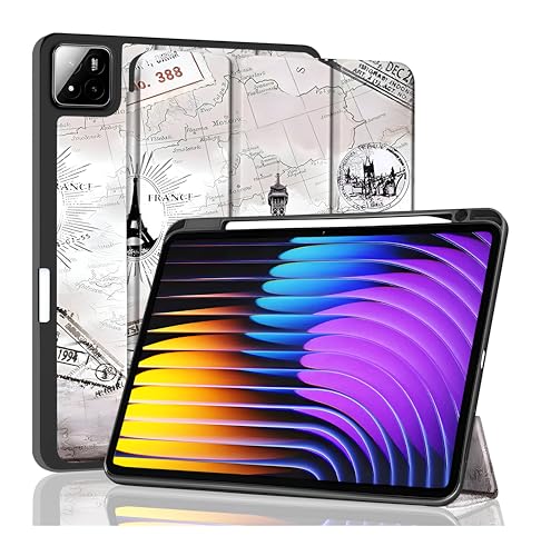 ProElite Cover for Xiaomi Mi Pad 7/7 Pro 11.2 inch Cover, Soft Flexible Flip Case Cover with Pen Holder for Xiaomi Pad 7/7 Pro 11.2 inch, Support Auto Sleep Wake, [Recoil Series] - Eiffel