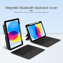 Load image into Gallery viewer, {Refurbished}ProElite Wireless Bluetooth TouchPad Keyboard Case for iPad (A16) 11th/10th Gen 2025/2022, Magnetic Detachable Wireless Bluetooth TouchPad Keyboard Built-in 7-Colors Backlit with Pencil Holder, Black
