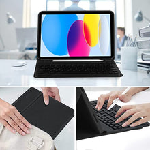 Load image into Gallery viewer, {Refurbished} ProElite Detachable Wireless Bluetooth Keyboard case Cover for Apple iPad 10th Gen with Pencil Holder, Dark Blue
