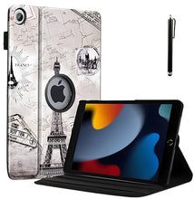 Load image into Gallery viewer, ProElite Cover for Apple iPad 10.2 Case Cover, 360 Rotatable Smart Flip Case Cover for Apple iPad 10.2 inch 9th/8th/7th Generation with Stylus Pen, Eiffel
