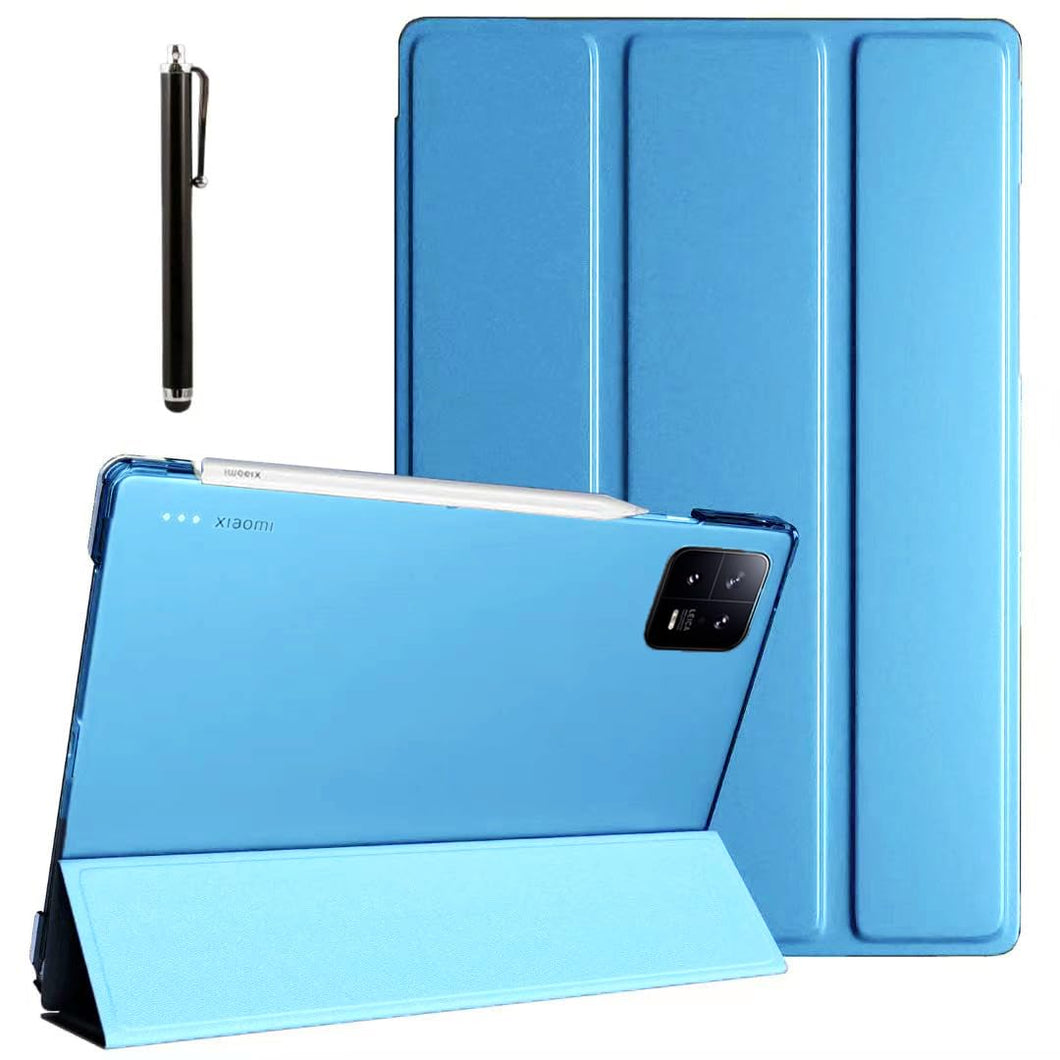 ProElite Smart Flip Case Cover for Xiaomi Mi Pad 6 11 inch, Translucent Back with Stylus Pen, Sky Blue