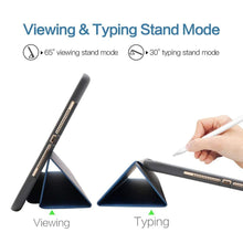 Load image into Gallery viewer, ProElite Smart PU Flip Case Cover for Apple iPad Air 11 M4/M3/M2 2026/2025/2024, iPad Air 10.9 inch 5th/4th Generation with Pencil Holder and Stylus Pen, Dark Blue
