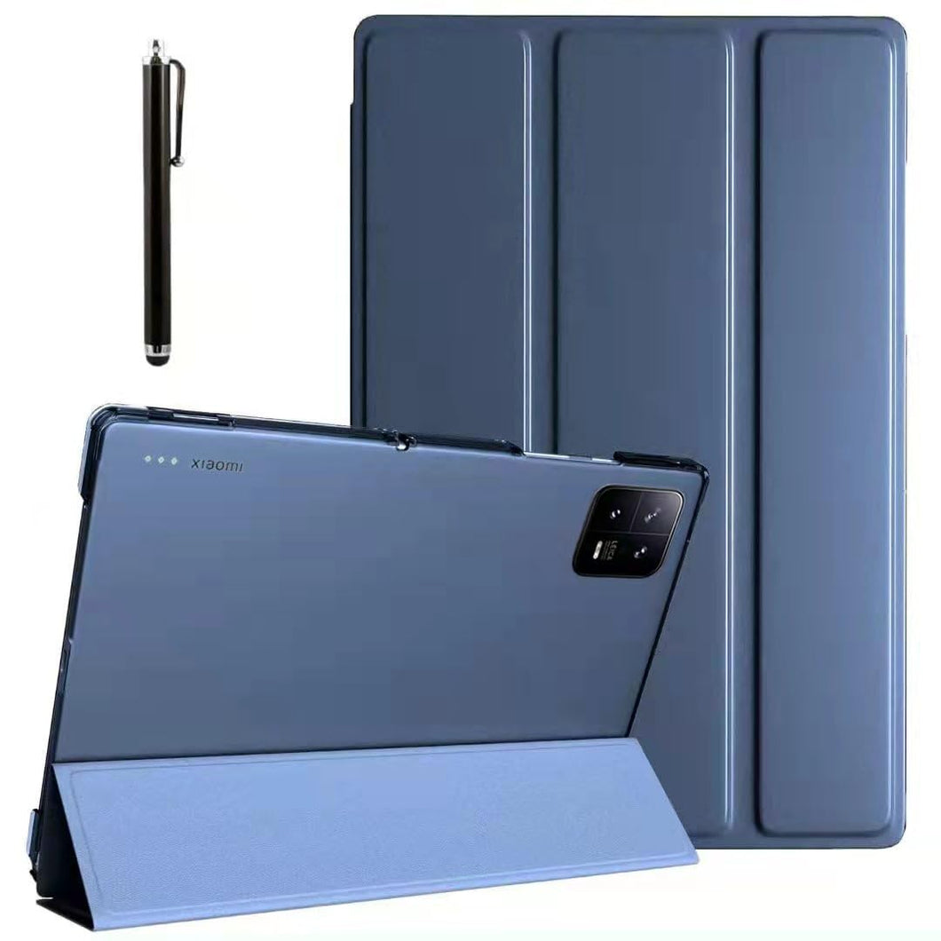 ProElite Smart Flip Case Cover for Xiaomi Mi Pad 6 11 inch, Translucent Back with Stylus Pen, Dark Blue