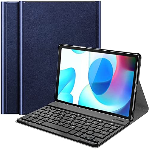 ProElite Detachable Wireless Bluetooth Keyboard flip case Cover for Realme Pad 10.4 inch, Dark Blue