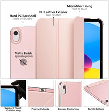 Load image into Gallery viewer, ProElite Cover for Apple iPad (A16) 11th/10th Generation (2025/2022) Cover Case, Transparent Smart case for iPad 11th/10th Gen 2025/2022 (Supports Auto Sleep Wake) with Stylus Pen, Rose Pink
