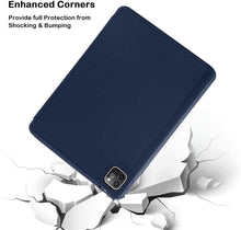 Load image into Gallery viewer, ProElite Smart Flip Case Cover for iPad Air 11 M4/M3/M2 2026/2025/2024, Pro 11 4th/3rd Gen 2022/2021 &amp; Air 5th/4th Gen 10.9" with Left Pencil Holder [Auto Sleep/Wake] with Stylus Pen - Dark Blue
