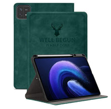 Load image into Gallery viewer, ProElite Smart Deer Flip case Cover for Xiaomi Mi Pad 6 11 inch Tablet with Pen Holder [Auto Sleep Wake Function], Dark Green
