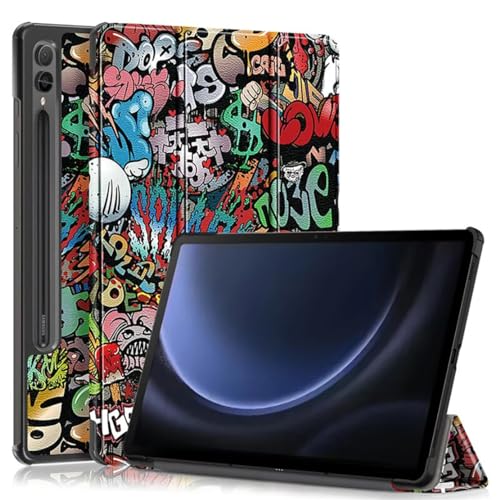 ProElite Cover for Samsung Galaxy Tab S9 FE Plus/S10+ 12.4 inch Cover Case, Smart Trifold Flip case Cover for Samsung Galaxy Tab S9 FE+/S10+ 12.4 inch Support S Pen Magnetic Attachment, Hippy