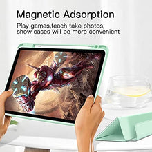 Load image into Gallery viewer, ProElite Case Cover for iPad Air 11 Inch M4/M3/M2 2026/2025/2024, Air 5th/4th Gen 10.9 Inch, Hybrid Detachable Magnetic Case Cover for Apple iPad Air with Pencil Holder, Mint Green [Transparent Back]
