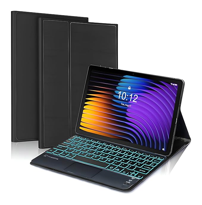 ProElite TouchPad Keyboard case for Xiaomi Mi Pad 7/7 Pro 11.2 inch, Magnetic Detachable Wireless Bluetooth TouchPad Keyboard Xiaomi Mi Pad 7/7 Pro 11.2 inch with Built-in 7-Colors Backlit, Black