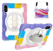 Load image into Gallery viewer, ProElite for Redmi Pad Pro 12.1 inch case, Rugged 3 Layer Armor case Cover for Redmi Pad Pro 12.1 inch with Hand Grip and Rotating Kickstand with Shoulder Strap, Rainbow Pink
