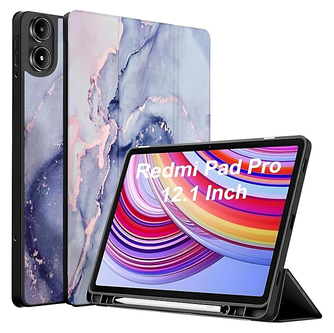 ProElite Cover for Redmi Pad Pro 12.1 inch Cover, Soft Flexible Flip Case Cover for Redmi Pad Pro 12.1 inch, Support Auto Sleep Wake, [Recoil Series] - Marble Purple
