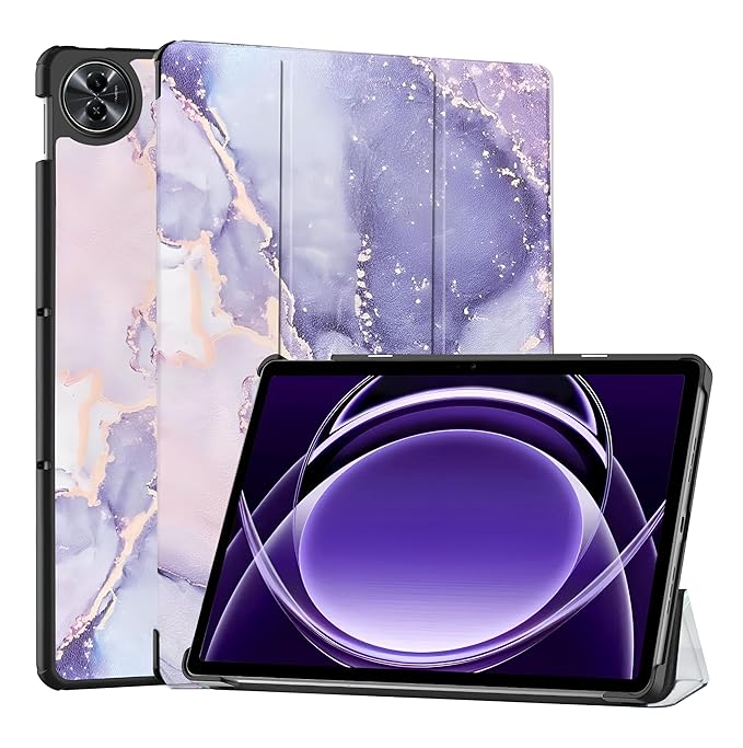 ProElite Cover for Realme Pad 2 Lite 10.95 inch Cover Case, Slim Trifold Flip case Cover for Realme Pad 2 Lite 10.95 inch Tablet, Marble Purple