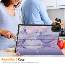 Load image into Gallery viewer, ProElite Case Cover for Xiaomi Redmi Pad 2 11 inch Case, Slim Trifold Flip case Cover for Xiaomi Redmi Pad 2 11 inch Tablet [Auto Sleep Wake Feature], Marble Purple

