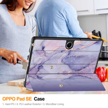 Load image into Gallery viewer, ProElite Case Cover for Oppo Pad SE 11 inch Case, Slim Trifold Flip case Cover for Oppo Pad SE 11 inch Case Tablet [Auto Sleep Wake Feature], Marble Purple
