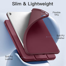 Load image into Gallery viewer, ProElite Smart Case for iPad (A16) 11th/10th Generation (2025/2022) [Auto Sleep/Wake Cover] [Left Side Pencil Holder] [Soft Flexible Case] Recoil Series - Wine
