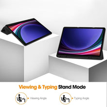 Load image into Gallery viewer, ProElite Cover for Galaxy Tab S7 FE/S7+/S8+ 12.4&quot; Cover, Soft Flexible Flip Case Cover with S Pen Holder for Galaxy Tab S7 FE/S7 Plus/S8 Plus 12.4 inch, Support Auto Sleep Wake, [Recoil Series]- Black
