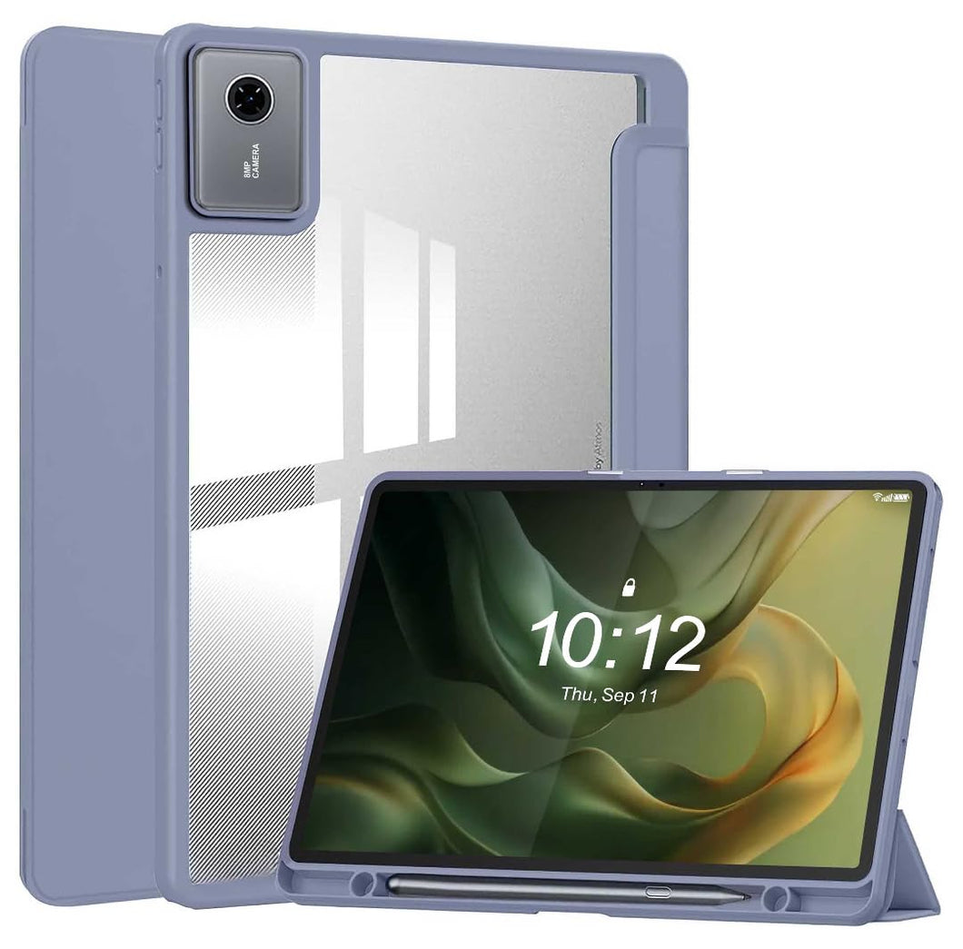 ProElite Cover for Motorola Pad 60 Neo 11 inch 2025, Smart Flip Case Cover for Motorola Pad 60 Neo 11 inch 2025 with Pen Holder, Lavender [Transparent Back]