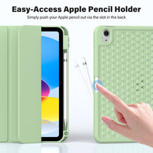 Load image into Gallery viewer, ProElite Smart Flip Case Cover for Apple iPad (A16) 11th/10th Generation (2025/2022) [with Pencil Holder] [Honey Comb Series] - Matcha Green
