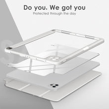 Load image into Gallery viewer, ProElite Case for iPad Air 11 Inch M3/M2 2025/2024, iPad Air 10.9 inch 5th/4th Gen &amp; iPad Pro 11 inch 4th/3rd Gen 2022 case Cover, Transparent Smart Flip Cover with Pencil Holder, Grey
