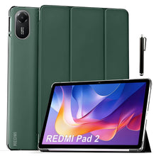 Load image into Gallery viewer, ProElite Case Cover for Xiaomi Redmi Pad 2 11 inch Cover, Smart Flip Case Cover for Xiaomi Redmi Pad 2 11 inch Translucent Back with Stylus Pen [Auto Sleep Wake Feature], Dark Green
