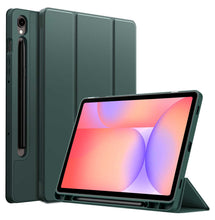 Load image into Gallery viewer, ProElite Cover for Samsung Galaxy Tab S10 Lite 10.9&quot;/ Tab S9 FE 10.9 inch/Tab S10 FE/Tab S9 11 inch Cover, Soft Flexible Flip Case with S Pen Holder, Auto Sleep Wake, [Recoil Series] - Dark Green
