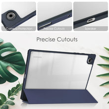 Load image into Gallery viewer, ProElite Cover for Samsung Galaxy Tab A9 8.7 inch Cover Case, Smart Flip Case Cover for Samsung Galaxy Tab A9 8.7 inch with S Pen Holder, Dark Blue [Transparent Back]
