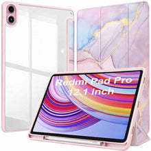 Load image into Gallery viewer, ProElite Case Cover for Redmi Pad Pro 12.1 inch Cover, Transparent Flip Case for Redmi Pad Pro 12.1 inch [Supports Auto Sleep Wake Function], Marble Pink
