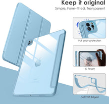 Load image into Gallery viewer, ProElite Case for iPad Air 11 Inch M3/M2 2025/2024, iPad Air 10.9 inch 5th/4th Gen &amp; iPad Pro 11 inch 4th/3rd Gen 2022 case Cover, Transparent Smart Flip Cover with Pencil Holder, Haze Blue

