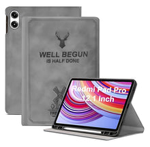 Load image into Gallery viewer, ProElite Case Cover for Redmi Pad Pro 12.1 inch Case, Deer Flip case Cover for Redmi Pad Pro 12.1 inch with Pen Holder [Auto Sleep Wake Feature], Grey
