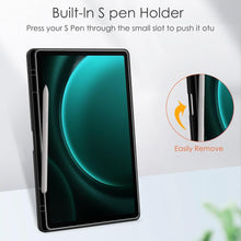 Load image into Gallery viewer, ProElite Cover for Galaxy Tab S9 Plus/ S9 FE+ Case, 360 Degree Rotatable Smart Flip Case Cover for Samsung Galaxy Tab S9 Plus/S8 Plus/S7 FE/S10+ 12.4 inch Transparent Back with S Pen Holder, Black
