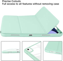 Load image into Gallery viewer, ProElite Case Cover for iPad Air 11 Inch M4/M3/M2 2026/2025/2024, Air 5th/4th Gen 10.9 Inch, Hybrid Detachable Magnetic Case Cover for Apple iPad Air with Pencil Holder, Mint Green [Transparent Back]
