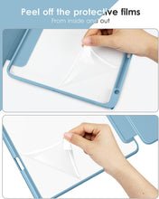 Load image into Gallery viewer, ProElite Case for iPad Air 11 Inch M3/M2 2025/2024, iPad Air 10.9 inch 5th/4th Gen &amp; iPad Pro 11 inch 4th/3rd Gen 2022 case Cover, Transparent Smart Flip Cover with Pencil Holder, Haze Blue
